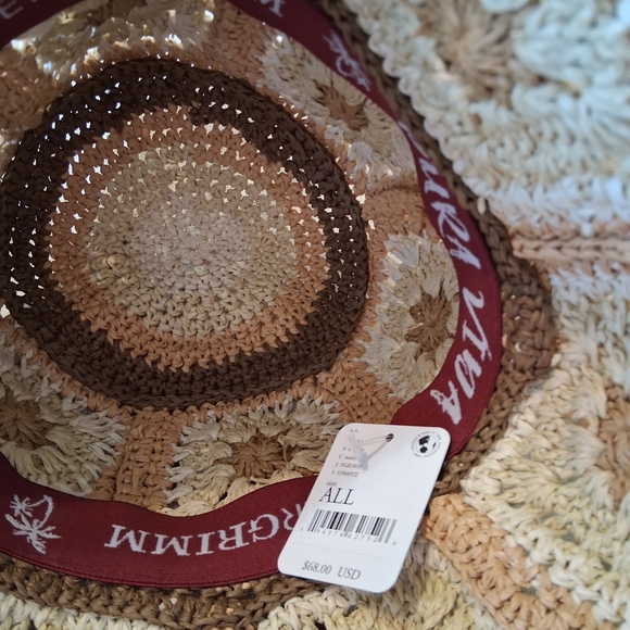 Peter Grimm x Free People Fergie Crochet Granny Square Bucket Hat Boho Beach FP - Picture 4 of 10